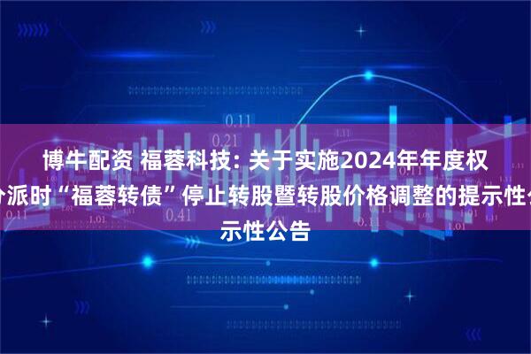 博牛配资 福蓉科技: 关于实施2024年年度权益分派时“福蓉转债”停止转股暨转股价格调整的提示性公告