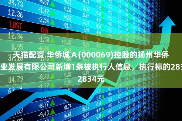 天猫配资 华侨城Ａ(000069)控股的扬州华侨城实业发展有限公司新增1条被执行人信息，执行标的2834元