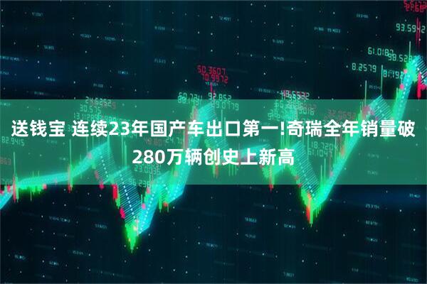 送钱宝 连续23年国产车出口第一!奇瑞全年销量破280万辆创史上新高